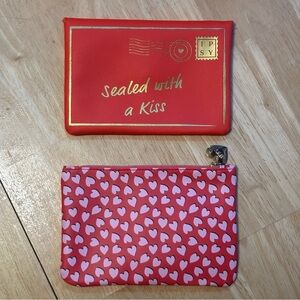 ipsy Red and Pink Heart Makeup Organizers